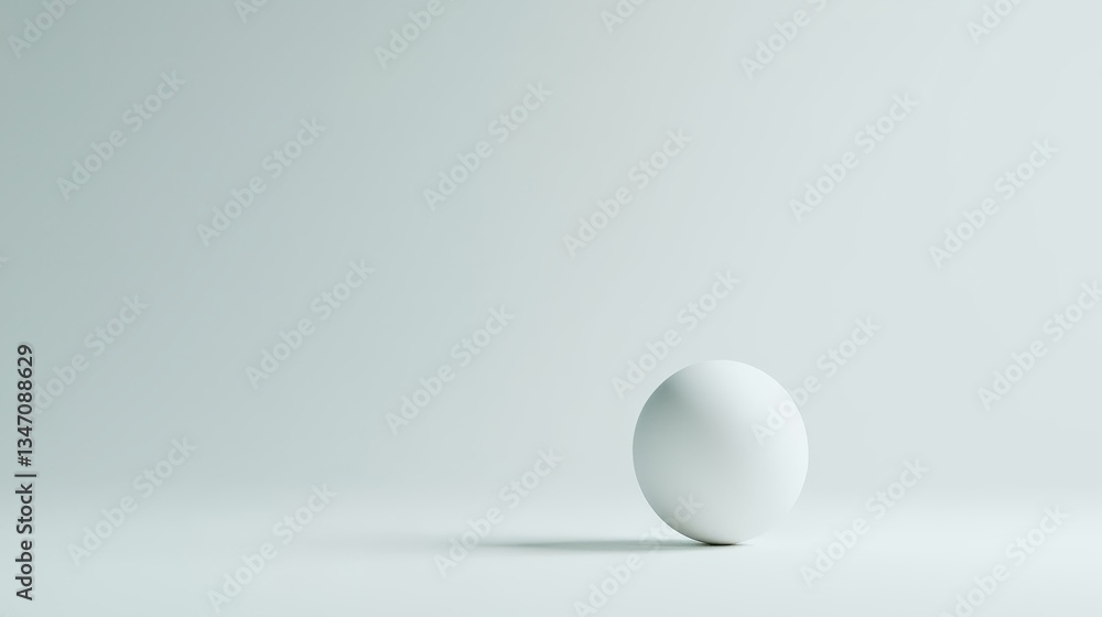 Closeup of a single egg on bright white surface, study in minimalism and texture Closeup of a single egg on bright white surface, study in minimalism and texture