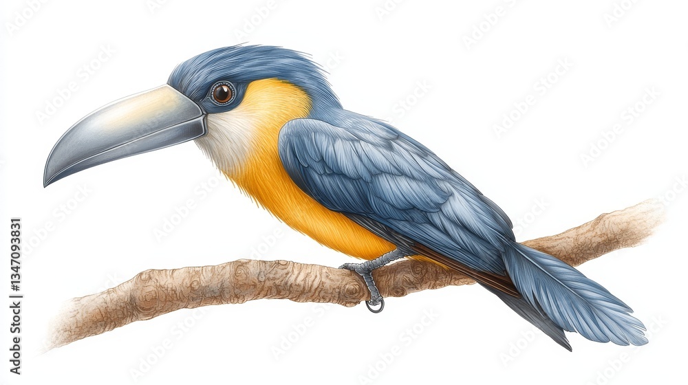 Obraz premium A serene bird perched on branch enjoying the tranquil beauty of nature bird