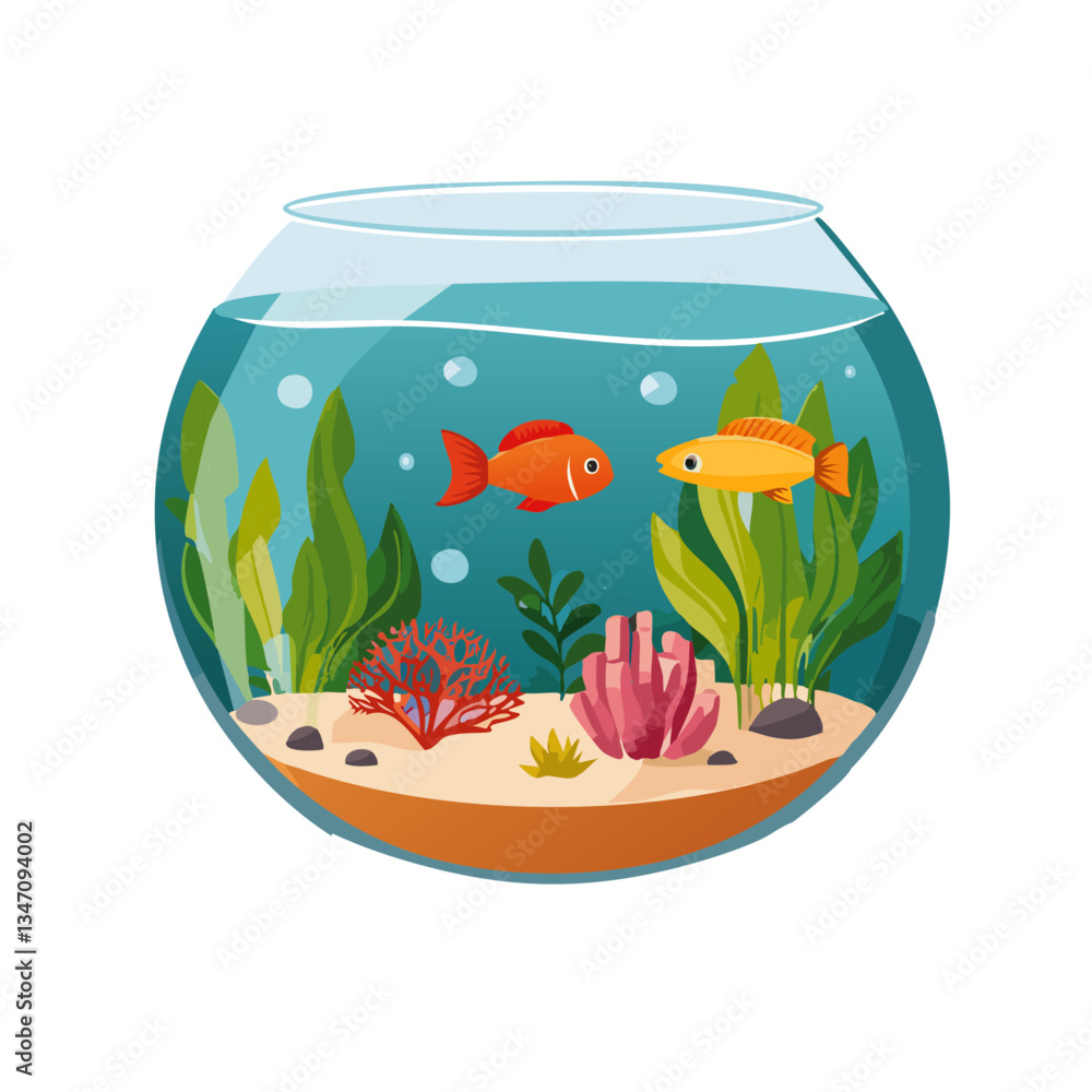 aquarium with fish vector icon design