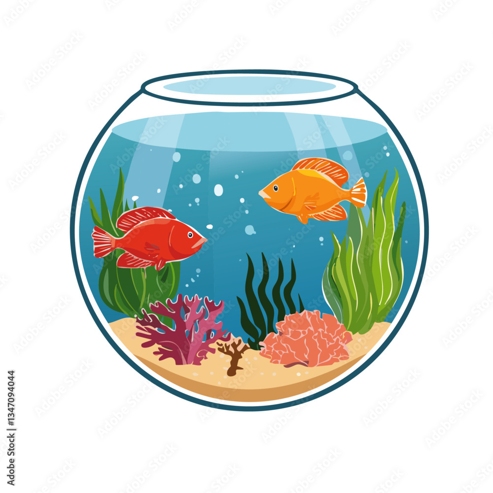 aquarium with fish vector icon design