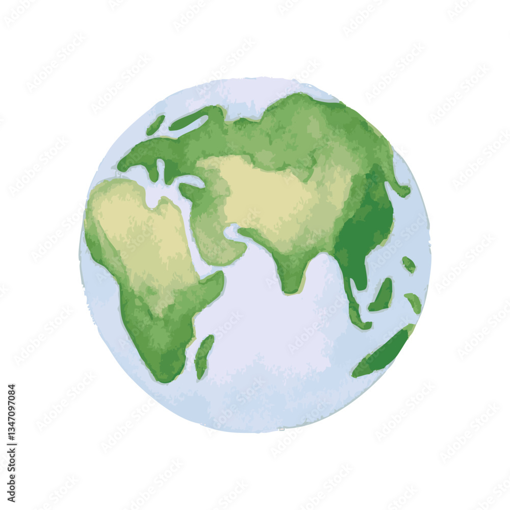 watercolor planet earth, hand painted globe, simple illustration, centered in india watercolor planet earth, hand painted globe, simple illustration, centered in india
