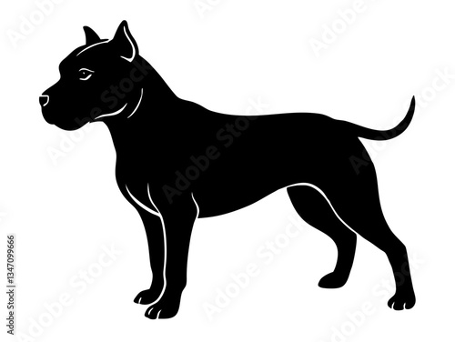 Pitbull black  silhouette,Dog vector,Pitbull dog clipart