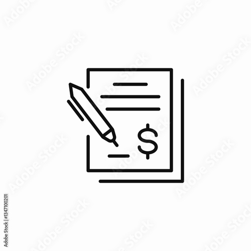 financial document signature icon sign vector