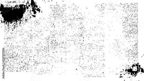 Vector white and black newspaper paper grunge vintage old aged texture. Vector newspaper paper grunge vintage black and white poster with the words.