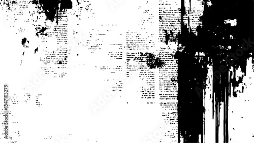 Vector newspaper paper grunge texture. Vector white and black newspaper paper grunge texture. Newspaper with old grunge vintage unreadable paper texture background.	
