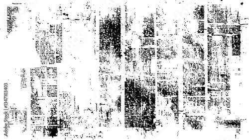 Vector newspaper paper grunge texture. Vector white and black newspaper paper grunge texture. Newspaper with old grunge vintage unreadable paper texture background.	