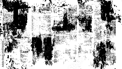 Vector newspaper paper grunge texture. Vector white and black newspaper paper grunge texture. Newspaper with old grunge vintage unreadable paper texture background.	