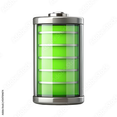green battery isolated on white background