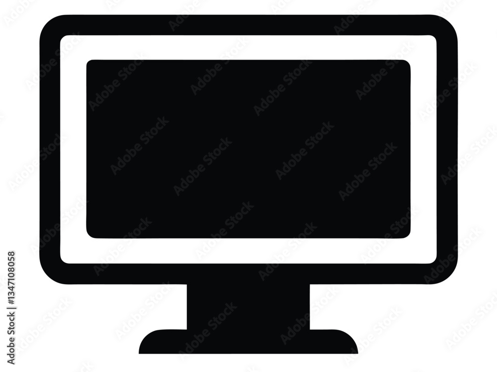 Computer monitor icon black silhouette style, Desktop Computer Icon Vector Symbol Graphic Design Computer monitor icon black silhouette style, Desktop Computer Icon Vector Symbol Graphic Design