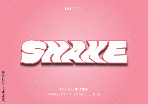 Shake 3D Editable Text Effect – Wavy Distorted Font on Vibrant Pink Background