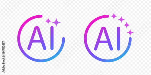 Ai logo. Neural network. Artificial intelligence