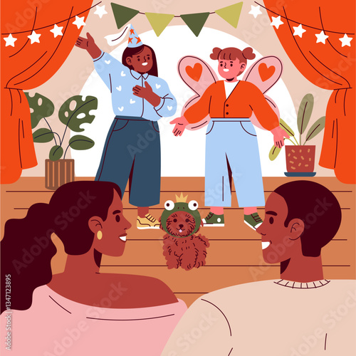 Family Day. Flat Vector Illustration