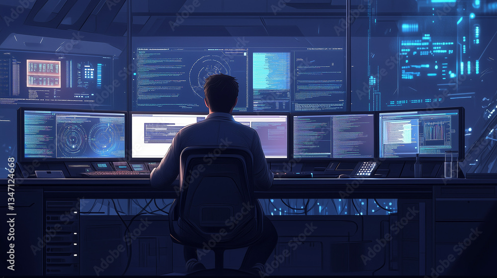 A programmer is working in front of a computer A programmer is working in front of a computer