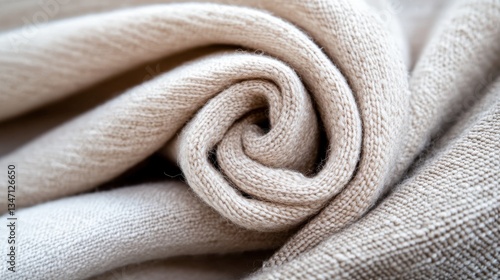 Textile close-up soft cream fabric studio photography natural light detailed view