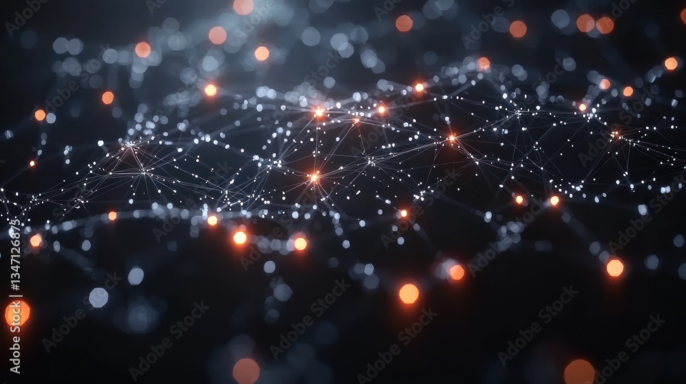 Fototapeta premium Dark Blue Purple Bokeh Lights Abstract Background