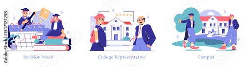 College Choise. Flat Vector Illustration