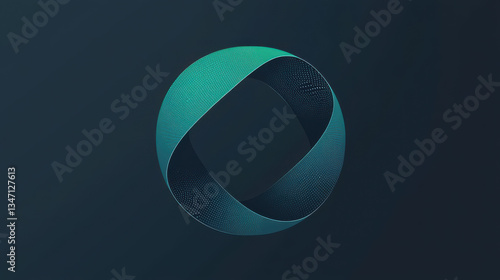 Teal Möbius Strip Logo on Dark Background with Copy Space