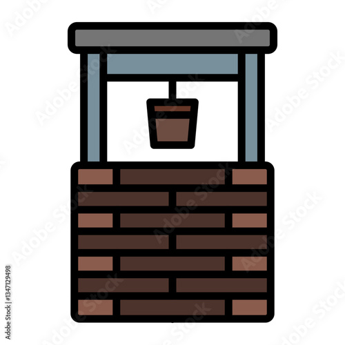 Water Well Vector Icon Design