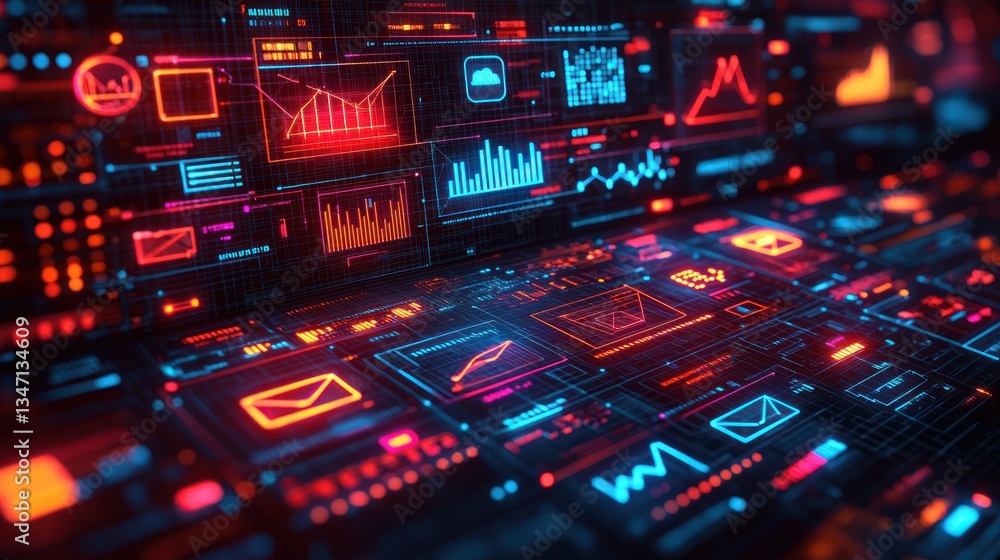 Futuristic data dashboard Futuristic data dashboard