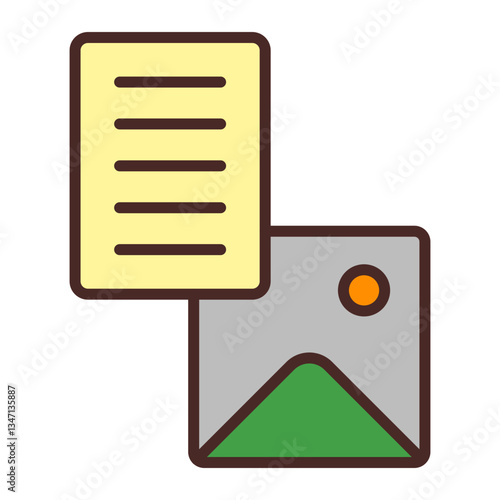 Text To Image Vector Icon Design