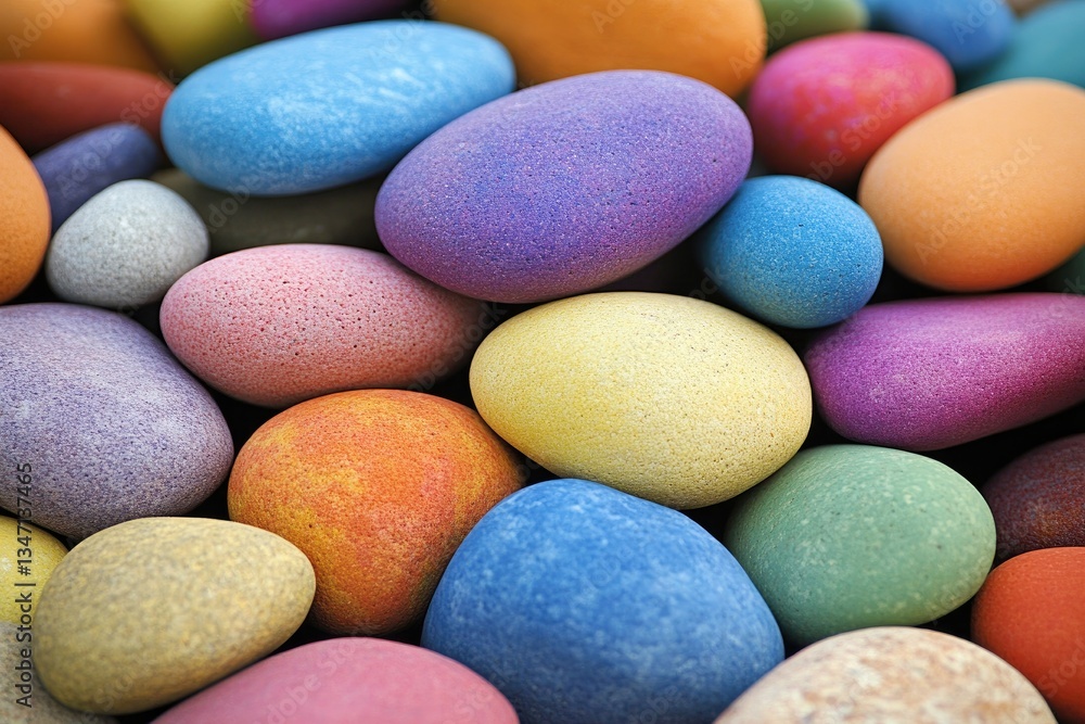 A vibrant collection of smooth, colorful stones A vibrant collection of smooth, colorful stones