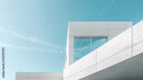 Minimalistyczna nowoczesna architektura z geometrycznymi kształtami