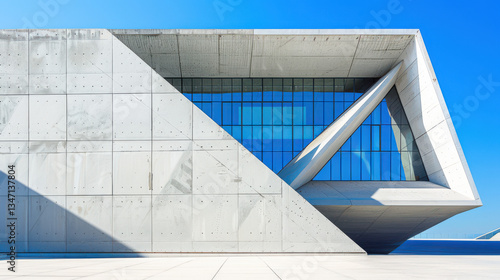 Minimalistyczna nowoczesna architektura z geometrycznymi kształtami