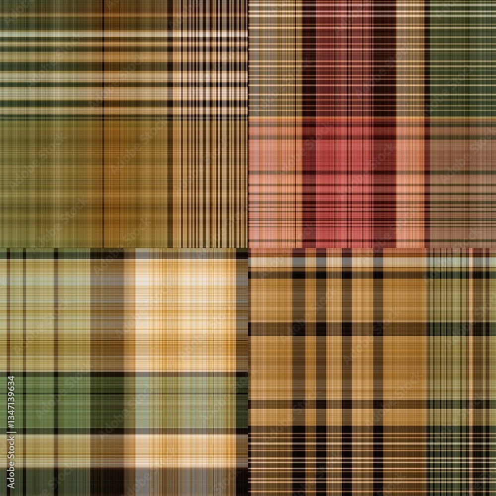 Warm fall gingham tartan check seamless pattern. Woven classic variegated ombre check texture with fabric effect. Repeatable tile for fashion and home decor soft furnishing design. Warm fall gingham tartan check seamless pattern. Woven classic variegated ombre check texture with fabric effect. Repeatable tile for fashion and home decor soft furnishing design.