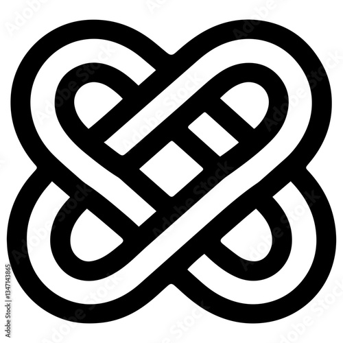Endless knot symbol, intricate design, representation of eternity and connection