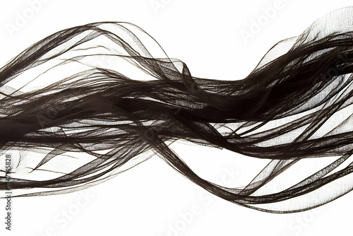 Obraz na płótnie Dark fabric flowing, white background, design element w salonie