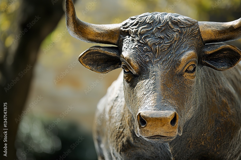 Naklejka premium Stock market words to be bull symbol as a Bullish trend