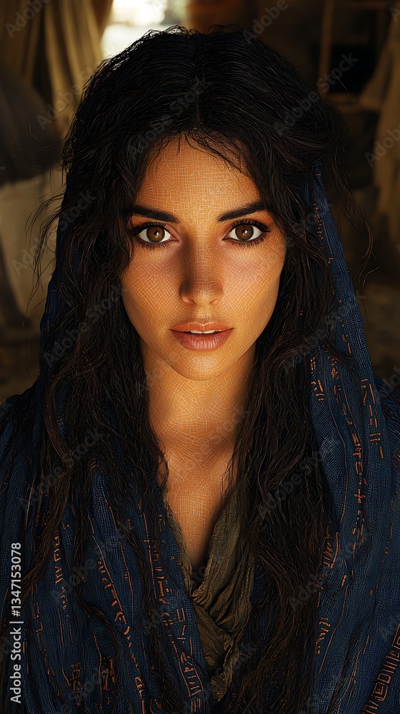 Woman, desert, draped, portrait Woman, desert, draped, portrait