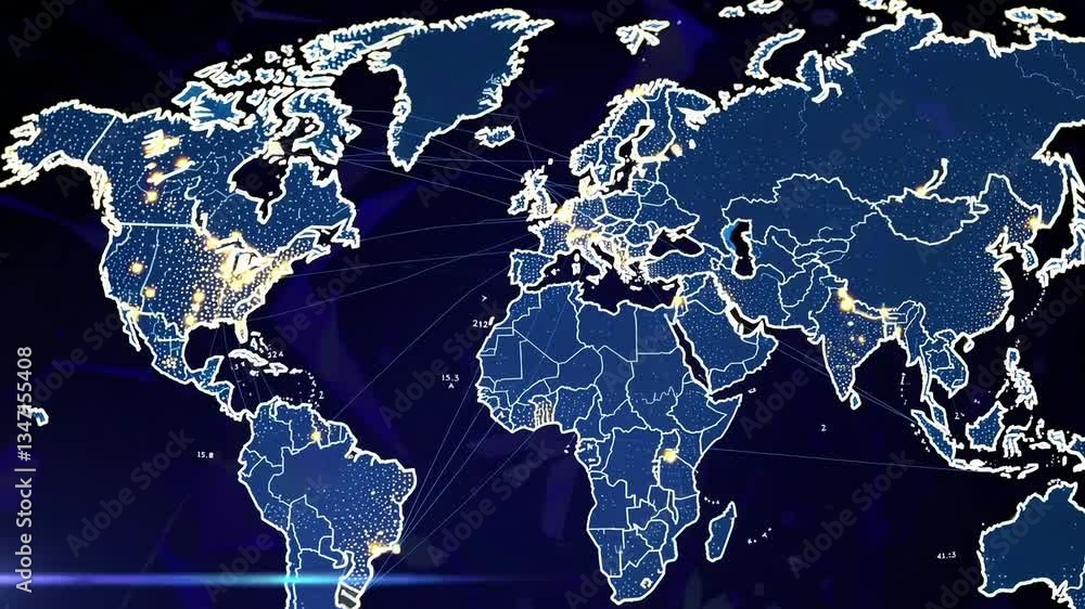 custom made wallpaper toronto digitalGlobal network visualization with illuminated world map connecting cities