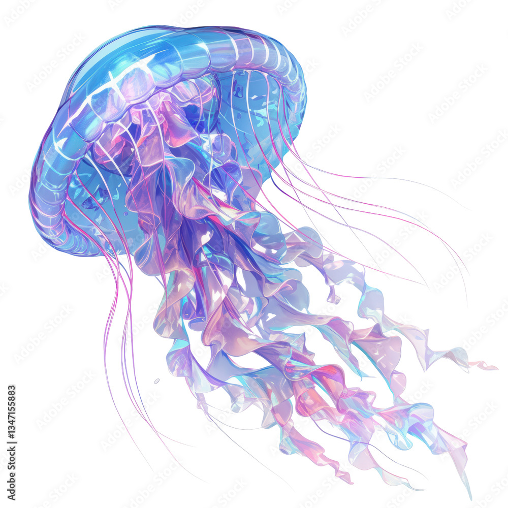 Fototapeta premium Captivating jellyfish swimming in ocean waters nature scene underwater view