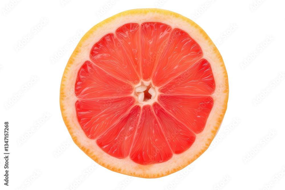 Juicy Red Grapefruit Slice on Black Background Juicy Red Grapefruit Slice on Black Background