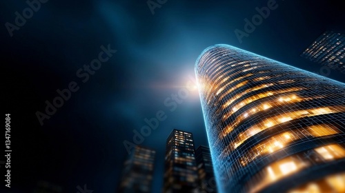 skyscrapers at night