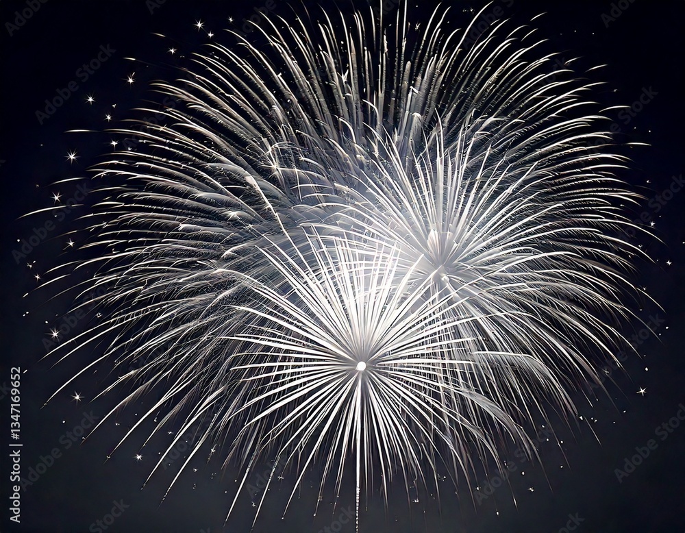 Fototapeta premium Silver Sparks from Fireworks