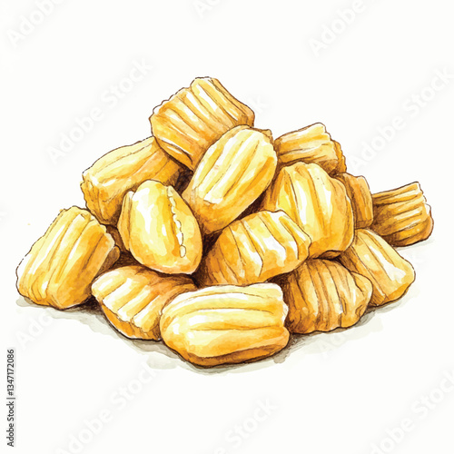 watercolor copic marker concept sketch of Gnocchi