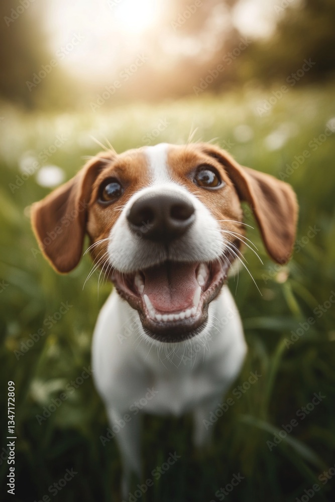 Joyful Jack Russell Terrier in a field Joyful Jack Russell Terrier in a field