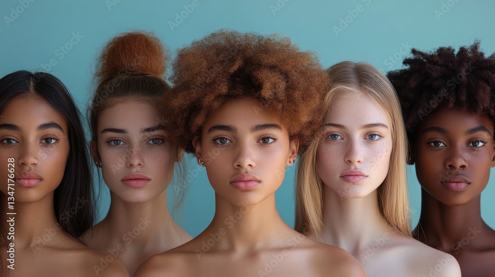 Obraz premium Diverse Faces in Harmony: A Celebration of Multicultural Unity and Shared Humanity