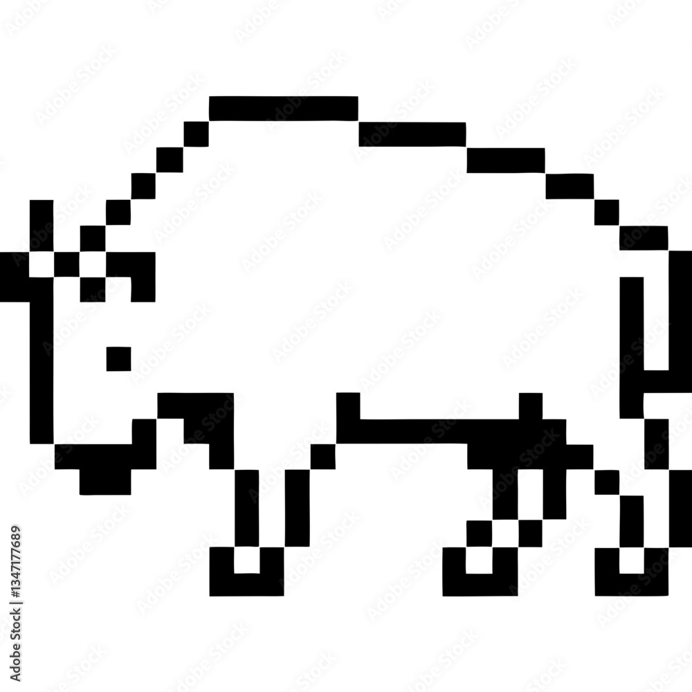 Fototapeta premium pixelated bison image
