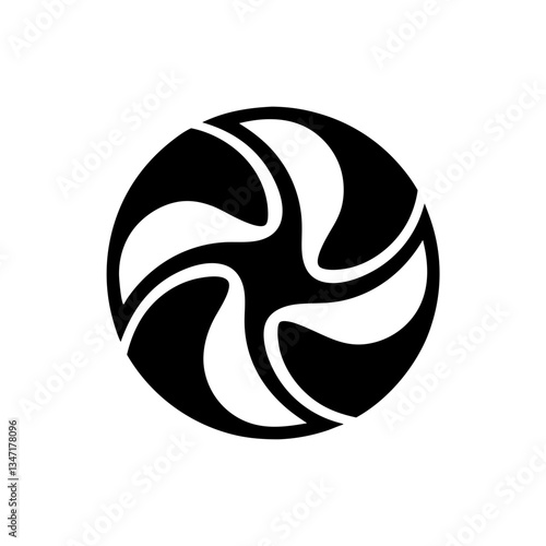 a stylish and minimalistic logo featuring a geometric design with swirling elements. The logo's elegant simplicity makes it suitable for various brand applications.