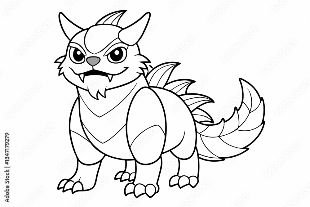 Fototapeta premium coloring page line art black silhouette vector