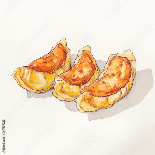 watercolor copic marker concept sketch o Gyoza