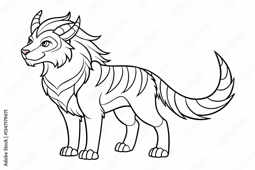 Obraz premium coloring page line art black silhouette vector