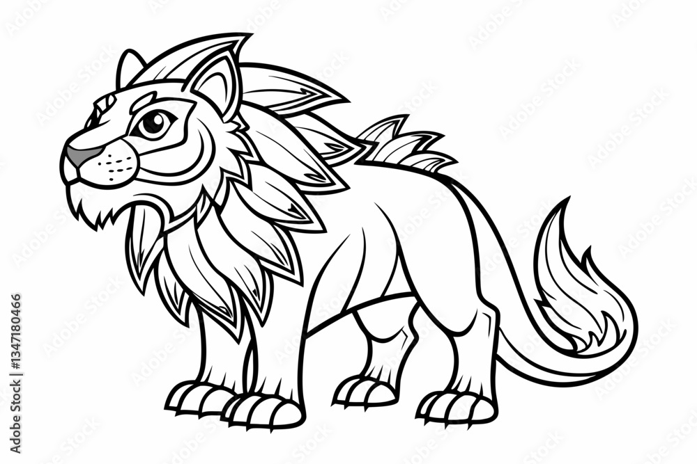 Fototapeta premium coloring page line art black silhouette vector