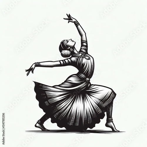 Graceful Indian Dancer in Motion
