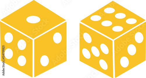 Dice six side face icon set. Playing cubes rolling dice vector isolated on transparent background. Six-sided dice, die for casino gambling art icon for apps and websites. Vector illustration.