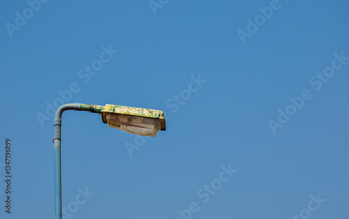 Blur sky background with a electric bulb