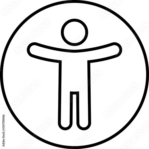 Accessibility icon. Simple accessibility vector illustration. Universal access symbol isolated on transparent background. Blind disability people or visually impaired access the web button.